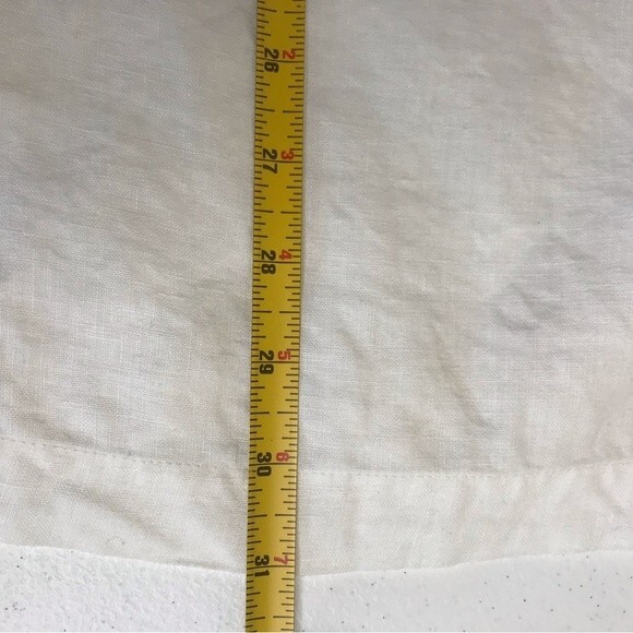 Breakwater Embroidered Linen Short Sleeve Button Front White Shirt Mens Medium - Picture 13 of 14